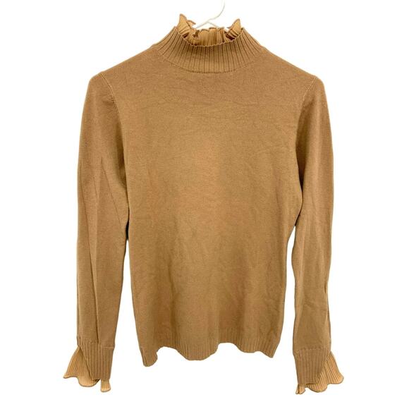 On Twelfth Brown Turtle Neck Long Sleeve Sweater Top Size S - Picture 2 of 8